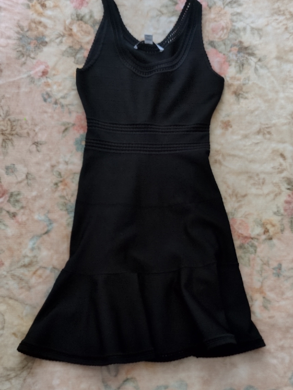 Diane Von Furstenberg Black Sleeveless Midi Fit-and-Flare Dress